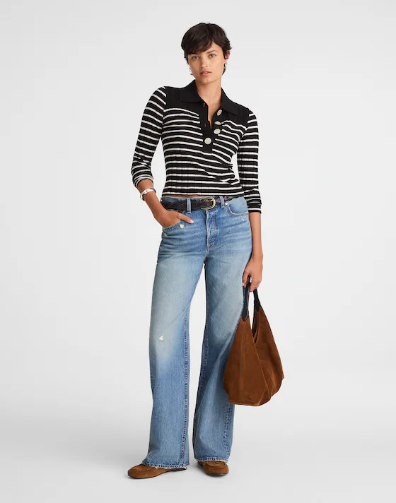 Ribbed Polo Sweater | Madewell | Madewell