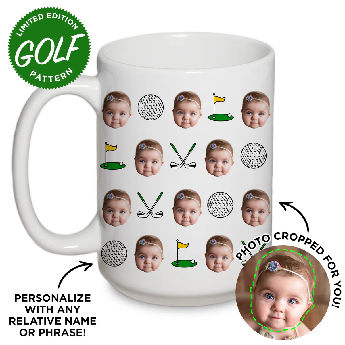 Personalized Golf Pattern Mug | Type League Press