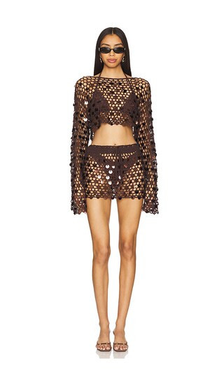 superdown Coralie Skirt Set in Brown. - size S | Revolve Clothing (Global)