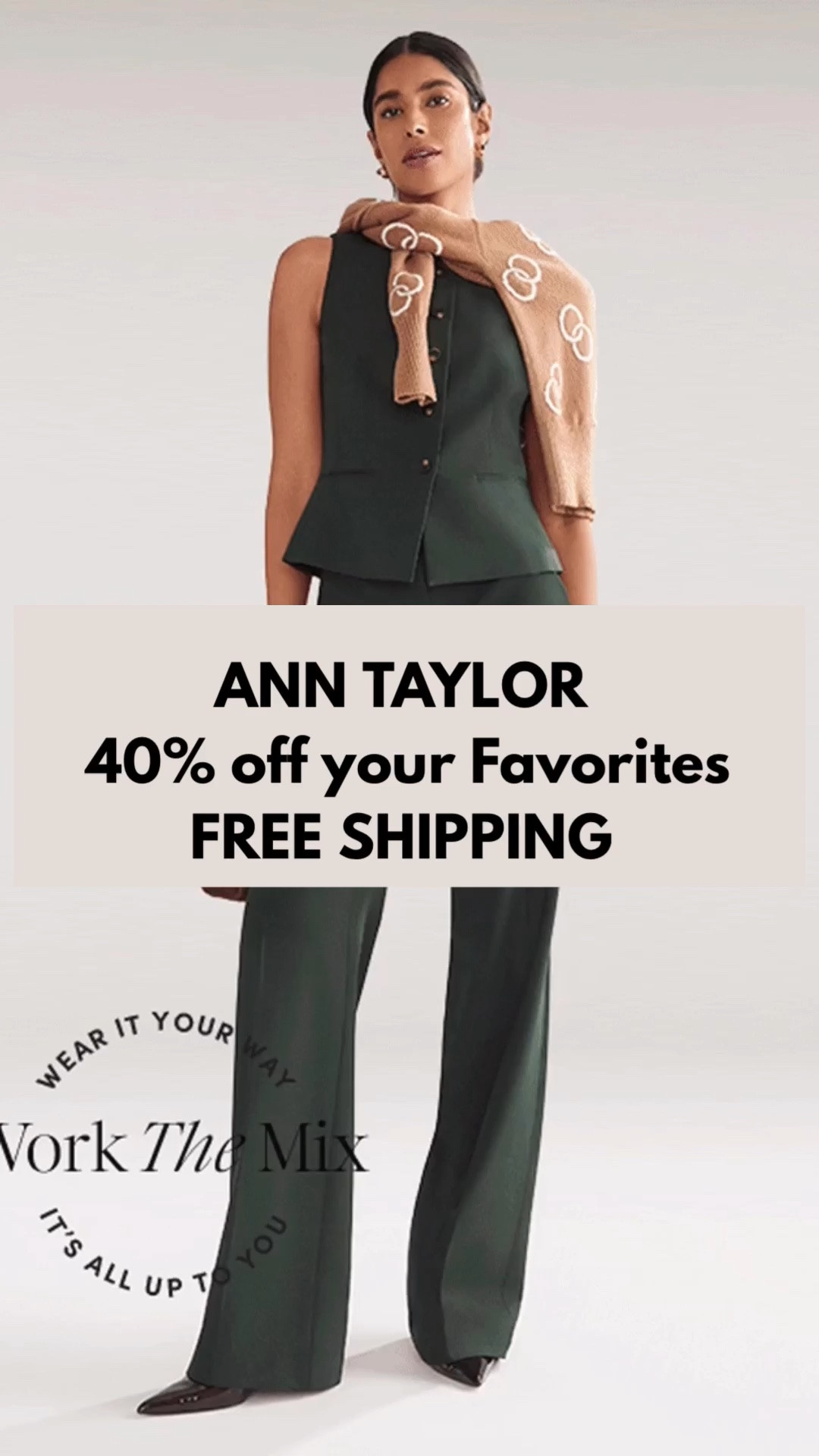 SALE at ANN TAYLOR ‼️ 40% OFF + FREE Shipping ‼️
Refresh your Fall Wardrobe and SAVE!!!! They sell Petite Sizes ……  

#LTKSaleAlert #LTKPetite #LTKWorkwear

https://liketk.it/6nHAO

#LTKgrwm #LTKootd #LTKTravel