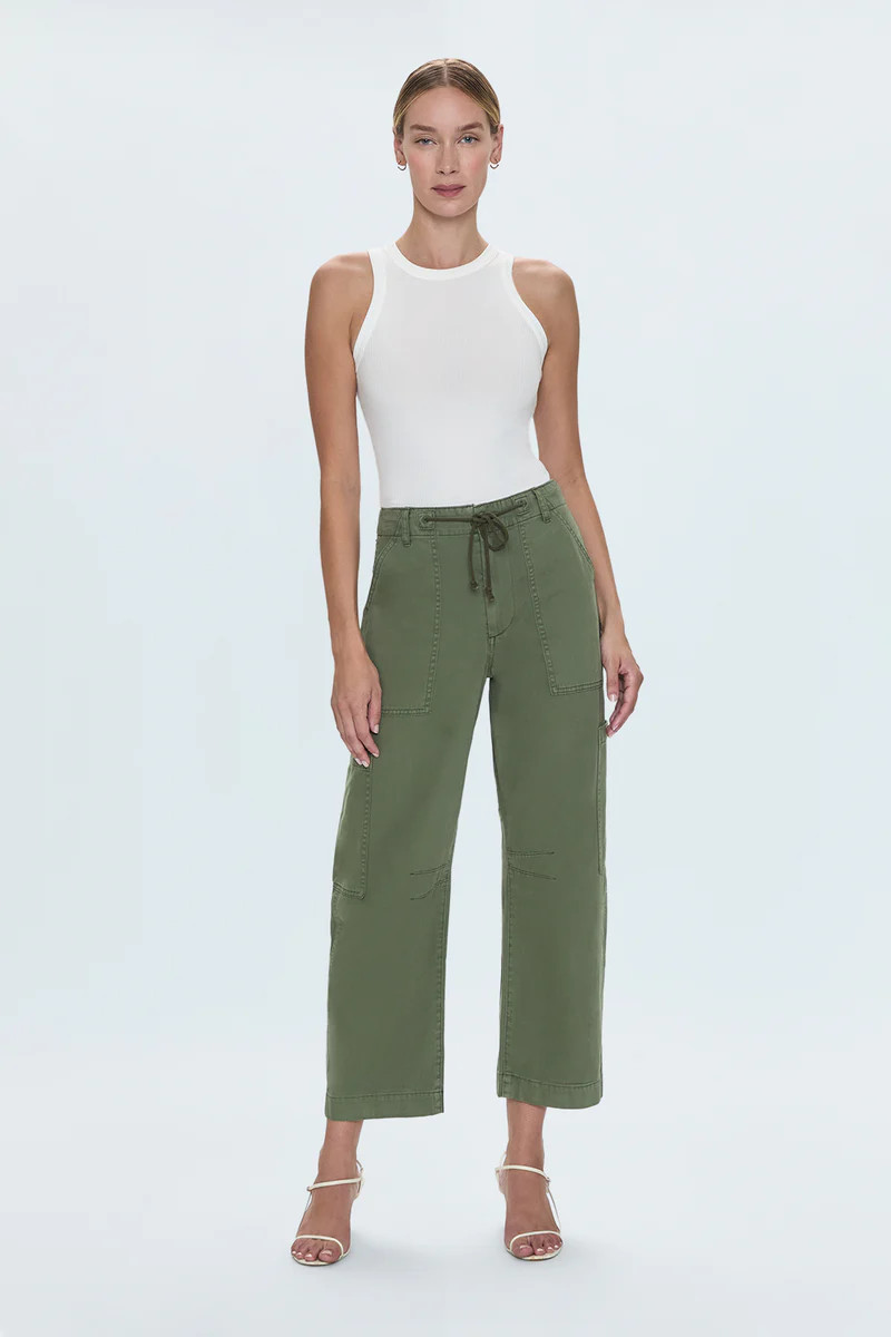 Sabrina Curved Utility Pants- Meadow | Pistola Denim