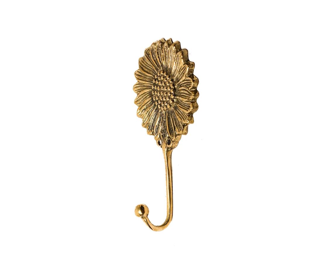 Sunflower Hook 6.5 cm, Flower Hook, Cloth Hanger, Bronze Statue, Bronze Figurine, Home Decor, Roo... | Etsy (US)