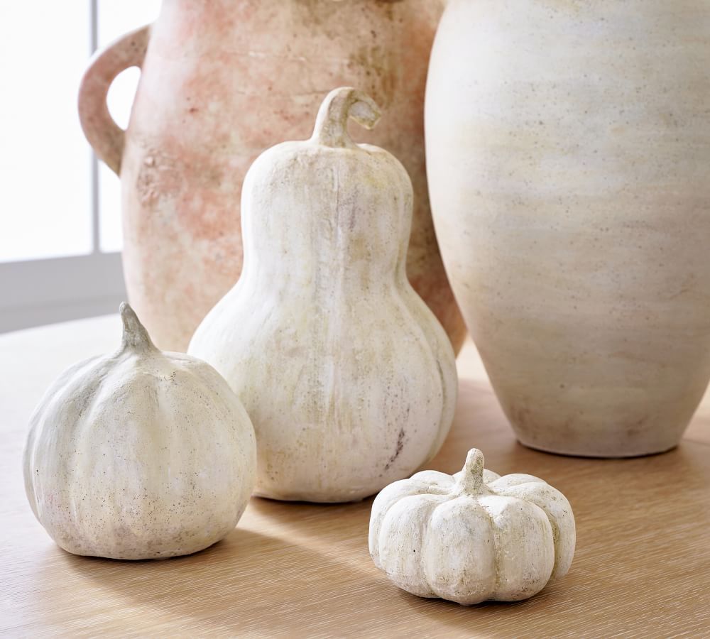 Terra Cotta Pumpkin, Mini, White | Pottery Barn (US)