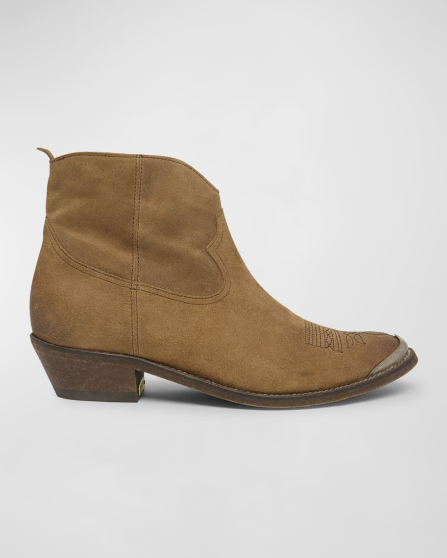 Golden Goose Young Zip Suede Western Booties | Neiman Marcus