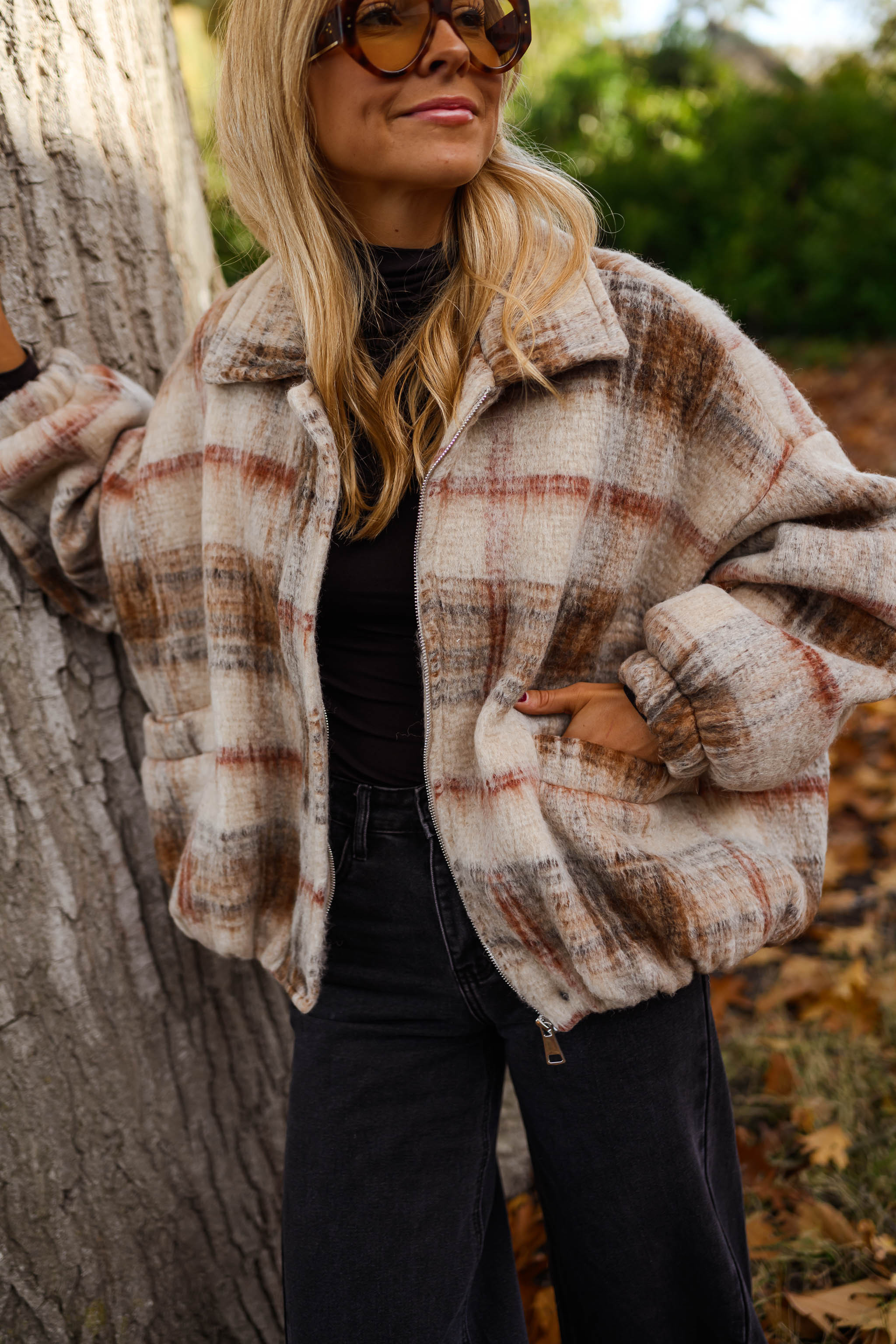 Beige Checkered Dawson Jacket | Easy Clothes