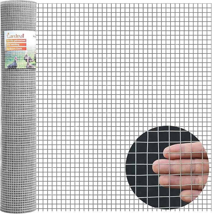 16in x 50ft 19 Gauge 1/2 Inch Hardware Cloth - Double Hot-Dipped Galvanized After Welding Steel M... | Amazon (US)