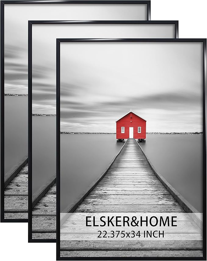 ELSKER&HOME 22.375 x 34 Poster Frame 3 Pack, Black Picture Frame for Horizontal or Vertical Wall ... | Amazon (US)