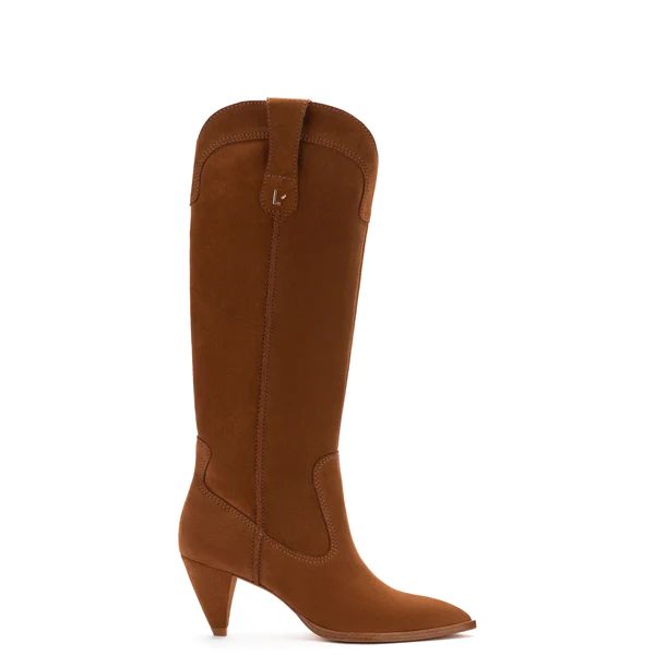 Louise Boot In Tobacco Suede | Larroude