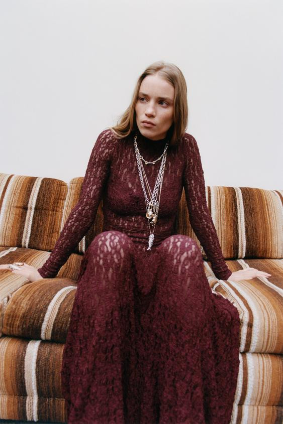 LACE MIDI DRESS | Zara US