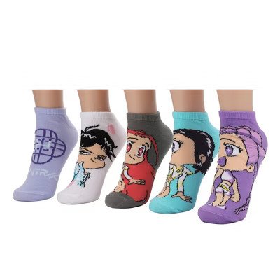 KPop Demon Hunters Hunter/X & Derpy 5-Pair Pack Casual Crew Socks | Target
