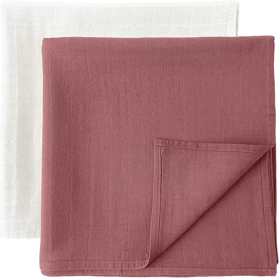 MOZAH Organic Muslin Swaddle Blankets - 100% Soft Organic Cotton - Baby Girl Blanket and Baby Boy... | Amazon (US)