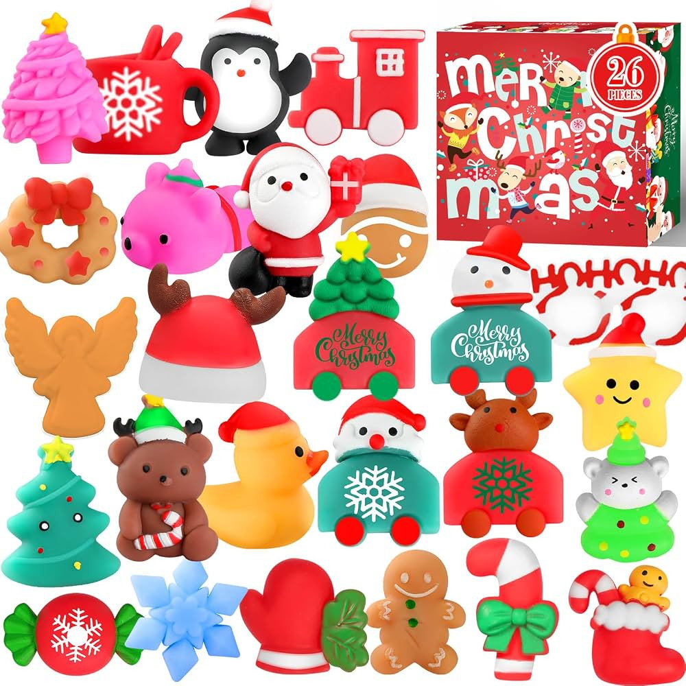 LIAM&AVA Christmas Squishy Toys, 26 PCS Christmas Mochi Squishies Bulk Toy for Girls Boys Kids, C... | Amazon (US)