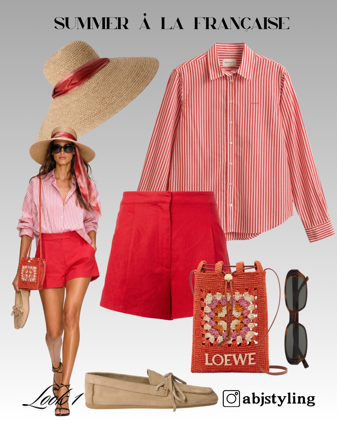 A polished holiday look built around tailored red shorts and a classic red-and-white striped shirt. I added a wide-brim straw hat, suede loafers, oversized sunglasses and a playful woven bag for a refined French-Riviera finish.

Perfect for sightseeing, lunch by the coast or a chic summer weekend away.

Shop the complete look below.

#LTKuk #LTKsummer #LTKeurope
