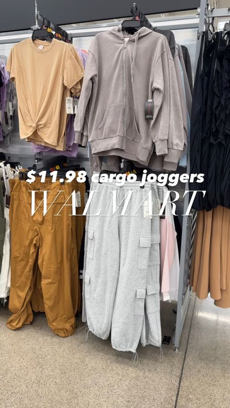I just found the comfiest cargo joggers @walmart for $11.98!!! Im definitely on board with this cozy trend!!!! 
⬇️⬇️⬇️
Joggers sized up to medium (juniors brand) but my true size small would have been fine.
Tee size medium
Shoes TTS

#LTKfitness #LTKstyletip #LTKfindsunder50
