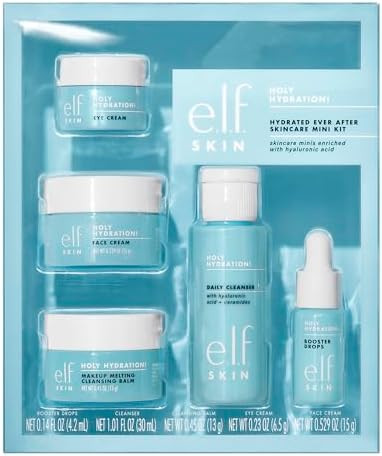 e.l.f. SKIN Holy Hydration! Hydrated Ever After Skincare Mini Kit, Cleanser, Makeup Remover, Mois... | Amazon (US)