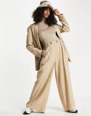 Topshop linen suit set in neutral | ASOS (Global)