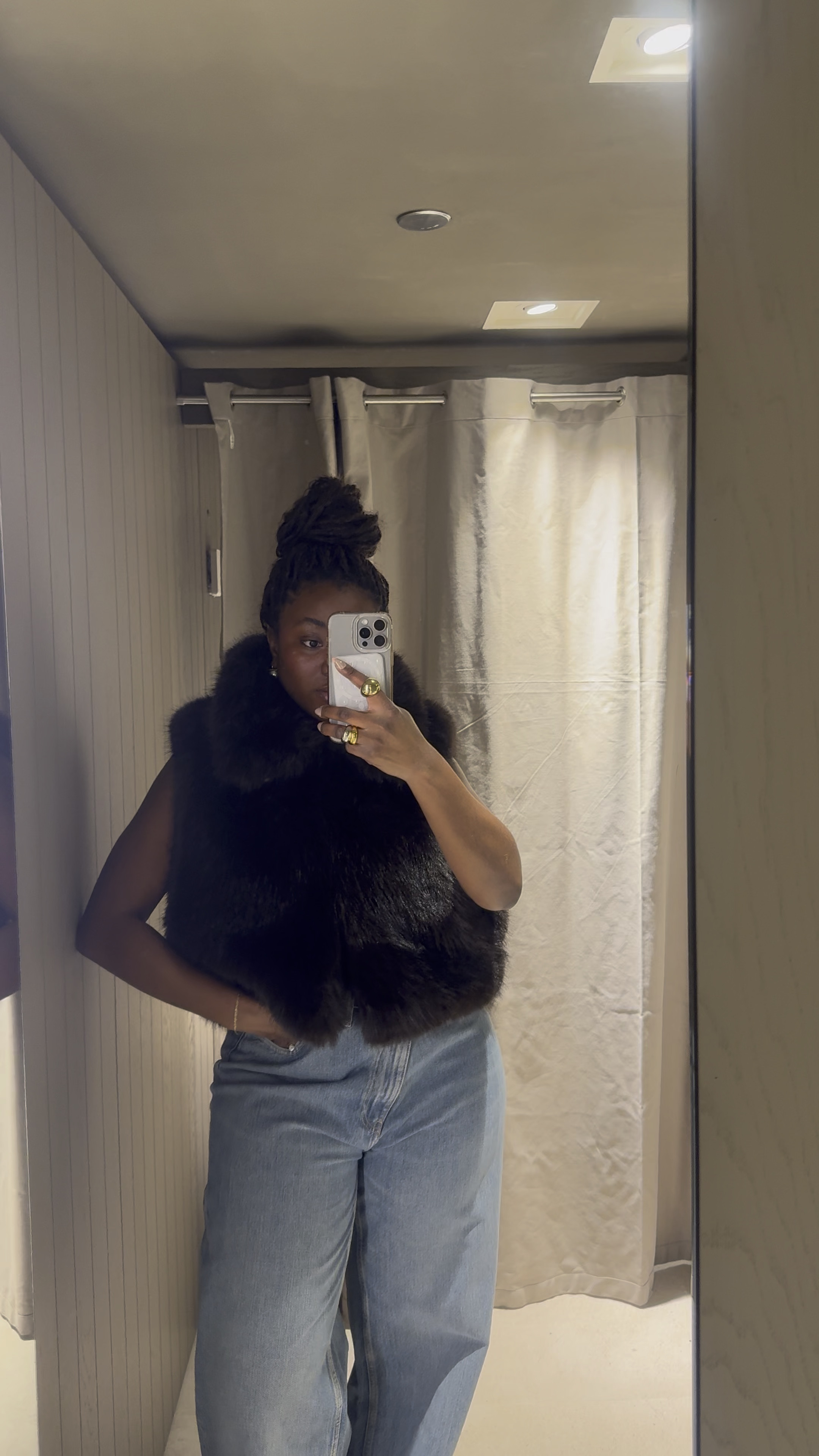 I had to get this chocolate brown faux fur vest and these asymmetrical jeans! Perfect for a winter getaway and will always be in style. #ltkzara 

#LTKootd