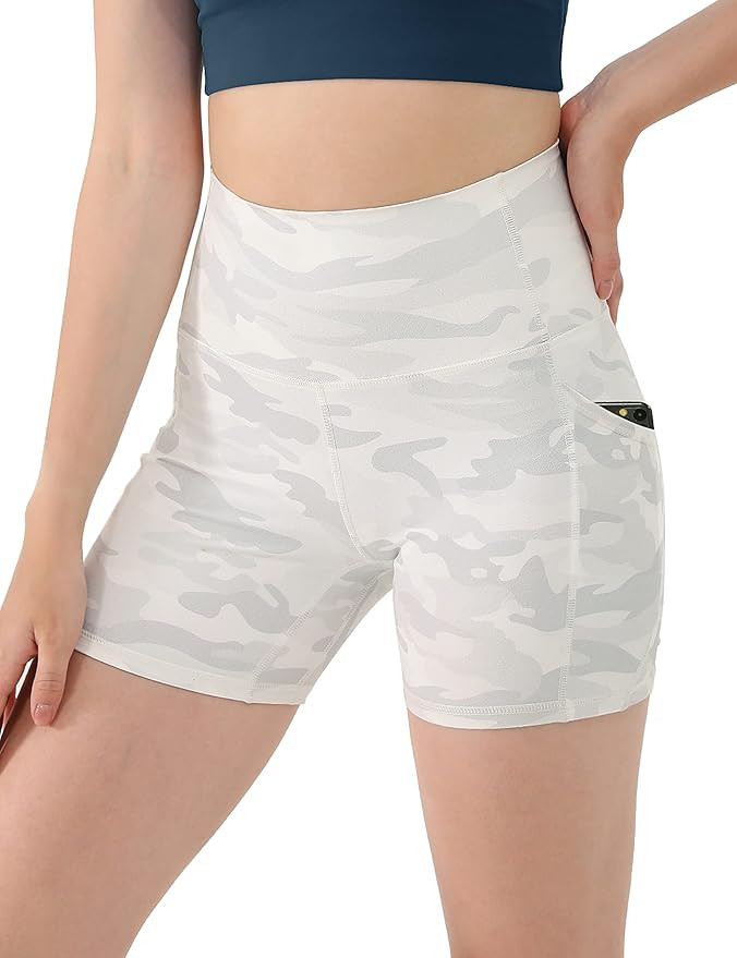 ODODOS Women's High Waisted Biker Shorts with Out Pockets, 5“ / 8" / 10" Inseam Workout Running... | Amazon (US)