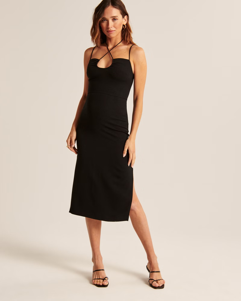 Strappy Halter Midi Dress | Abercrombie & Fitch (US)