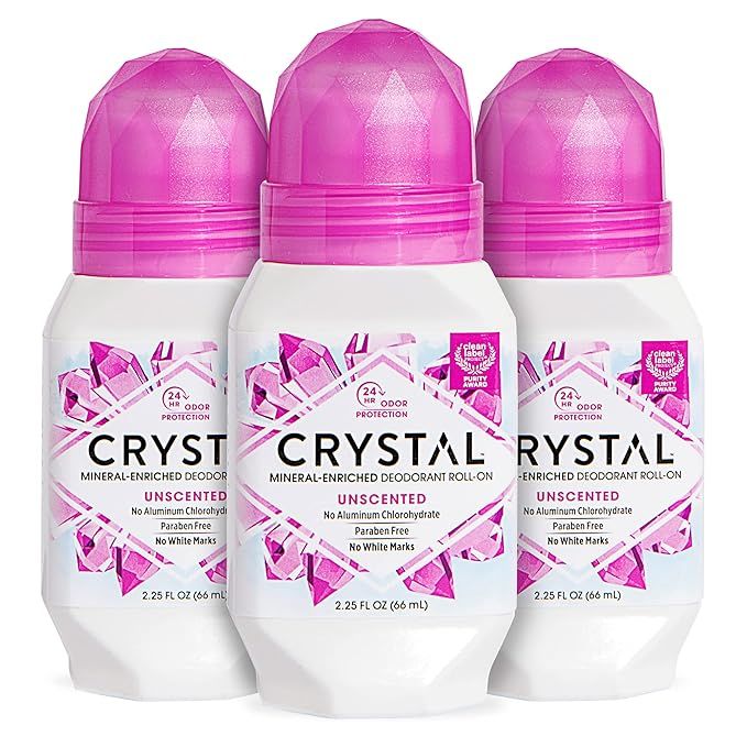 CRYSTAL Deodorant - Mineral Roll on Vegan Deodorant for Women and Men, Unscented - 2.25 fl. oz. (... | Amazon (US)