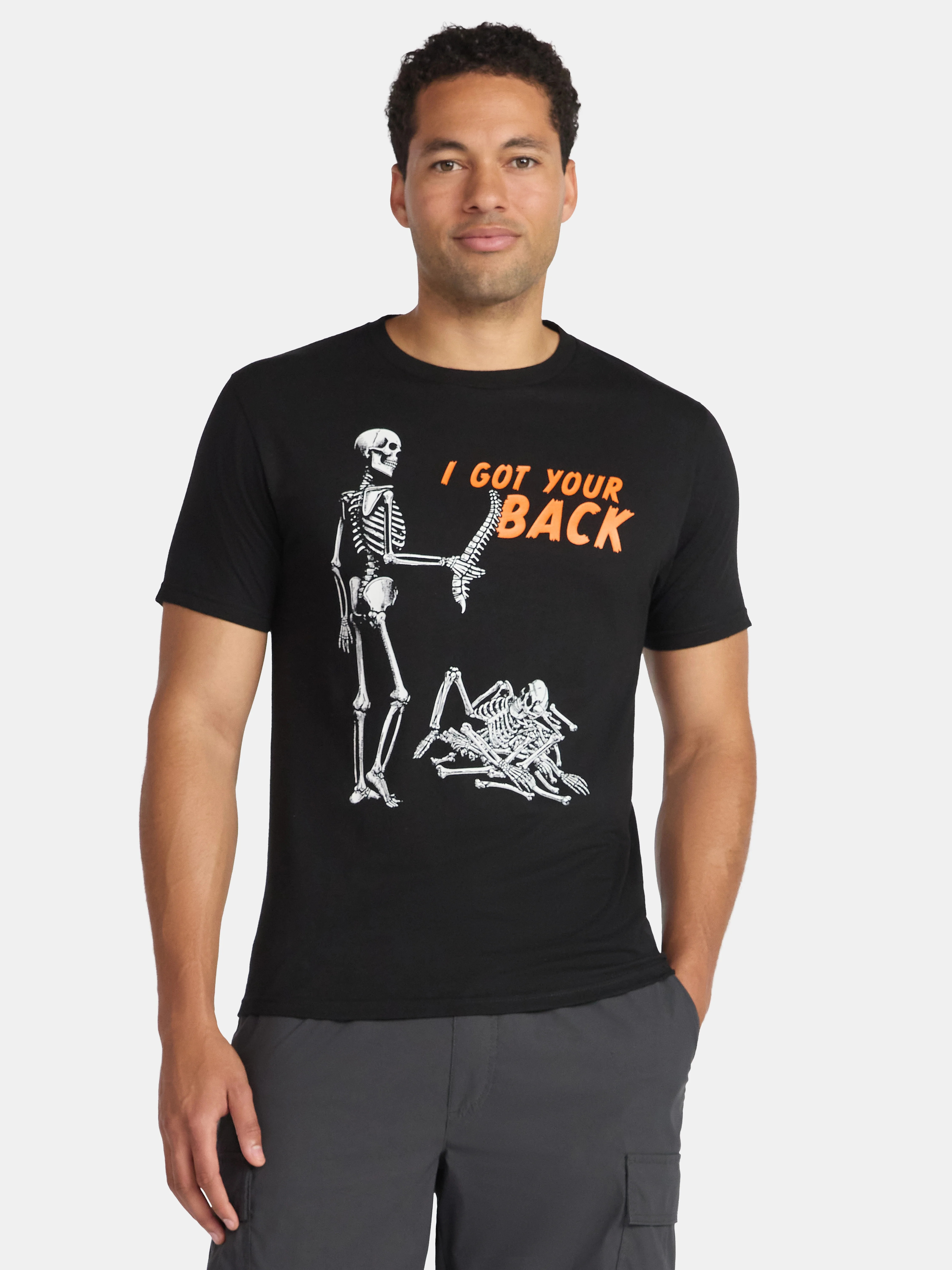 Halloween Men's Skeleton Back Breaker Graphic Tee from Way to Celebrate, Sizes XS-3XL | Walmart (US)