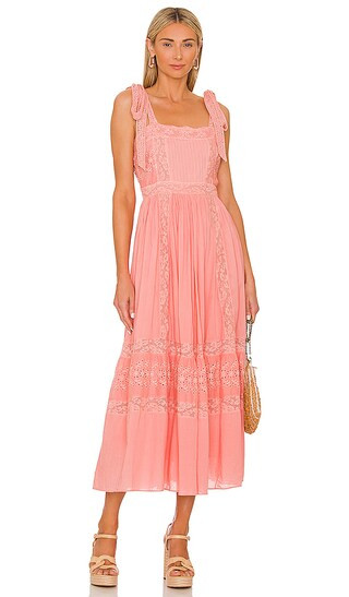 LoveShackFancy Ayala Dress in Peach. - size 10 (also in 4, 8) | Revolve Clothing (Global)