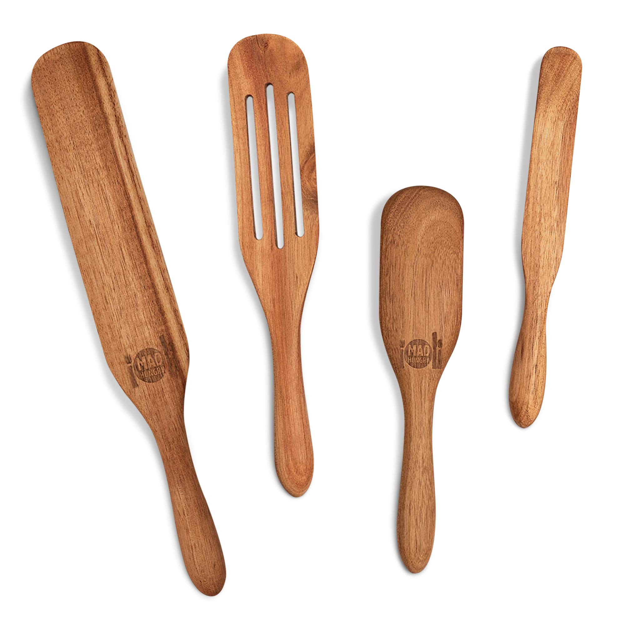 As Seen on TV, Mad Hungry Spurtle 4pc Set, Acacia Premium Wood Finish, Cooking Utensils For Non S... | Amazon (US)