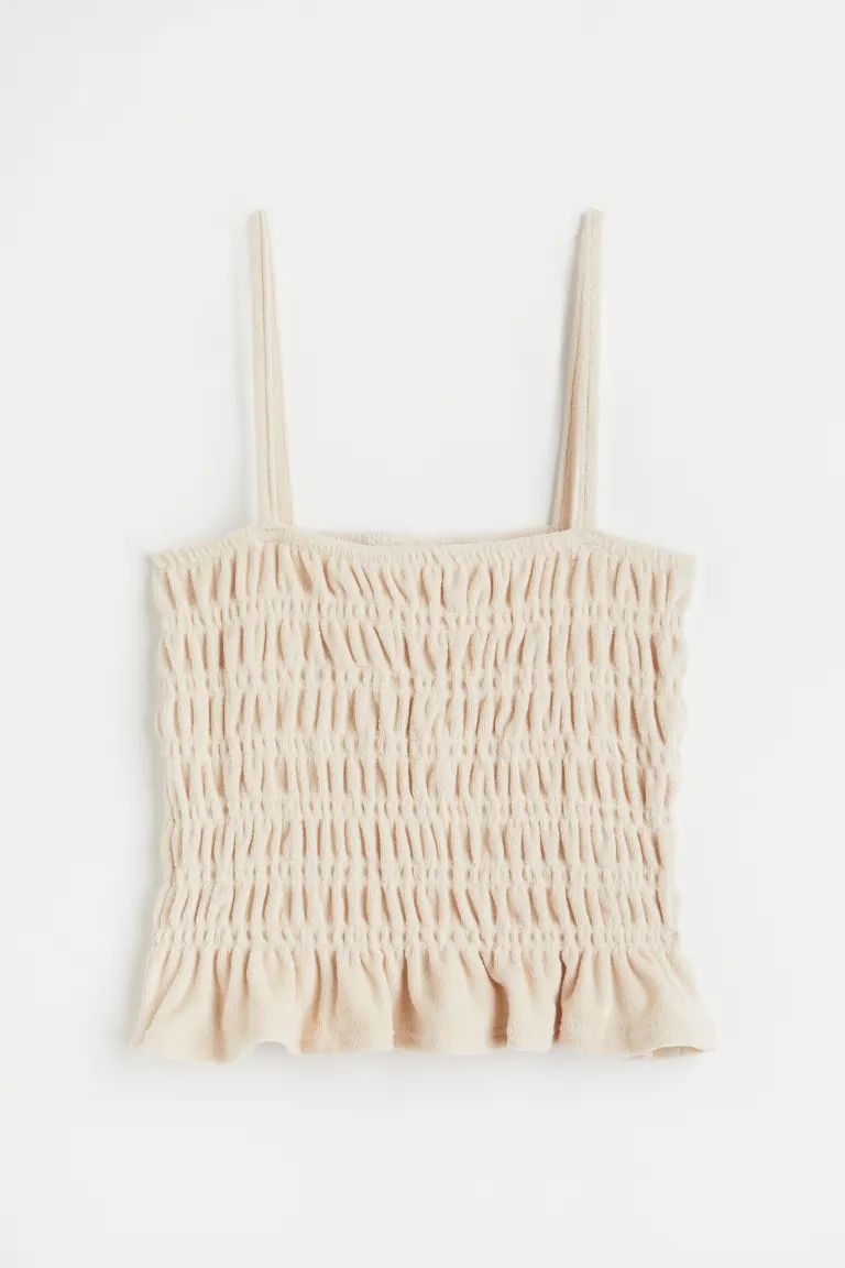 Smocked terry strappy top | H&M (US + CA)