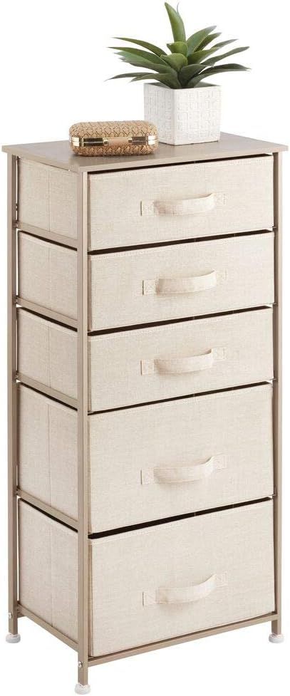 mDesign Storage Dresser Furniture Unit - Tall Standing Organizer Tower for Bedroom, Office, Livin... | Amazon (US)