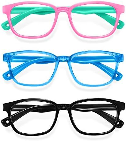 Blue Light Glasses for Kids 3 Pack Anti Glare & Eye Strain Glasses Computer TV Phone Tablets UV P... | Amazon (US)
