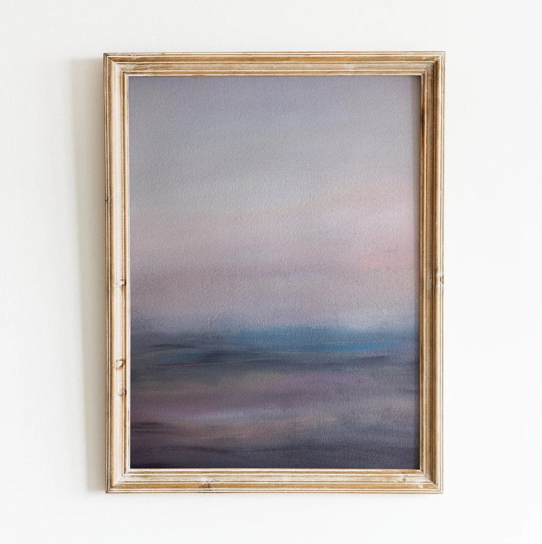 Abstract Landscape Oil Painting on Cotton Paper, purple Haze, an ORIGINAL, Unique Handmade Painti... | Etsy (US)