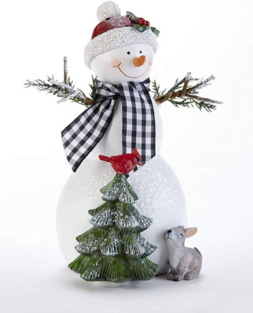 Delton Products 5809-1 Resin Black and White Check Scarf Snowman, 7.7 inch | Amazon (US)