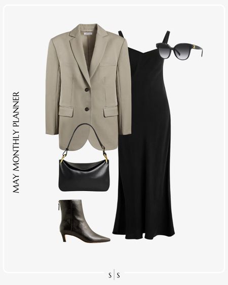 Monthly outfit planner: MAY: Spring looks | slip dress, oversized green blazer, ankle boot, handbag 

See the entire calendar on thesarahstories.com ✨ 


#LTKStyleTip