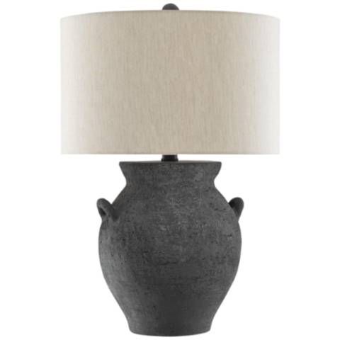 Currey & Company Anza 27 1/4" Black Ash Terracotta Jar Table Lamp - #88N45 | Lamps Plus | Lamps Plus