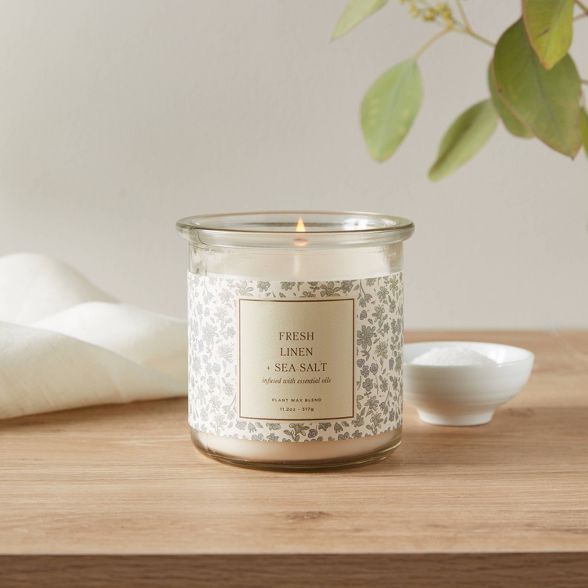 Lidded Jar Candle Fresh Linen & Sea Salt - Threshold™ | Target