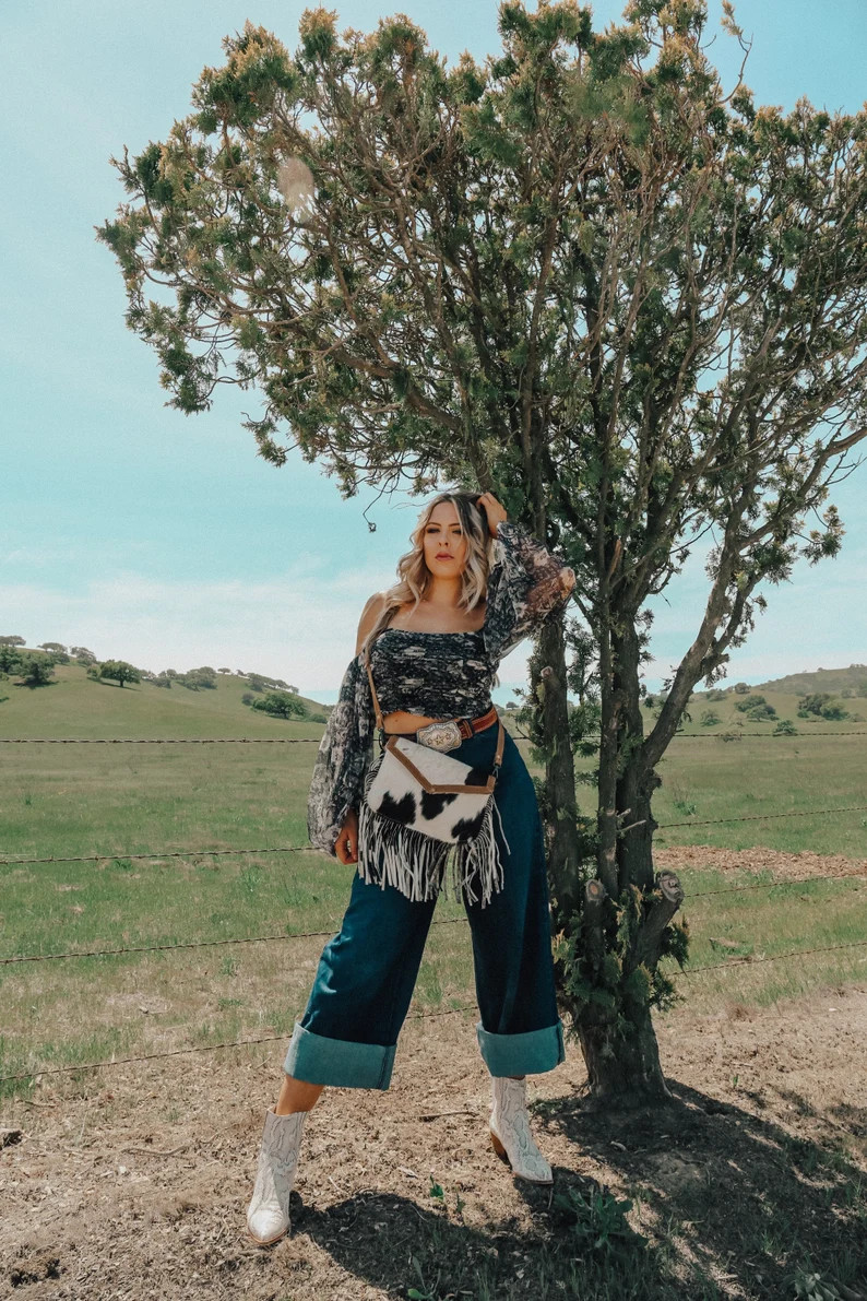 Myra Genuine Leather and Hair on Cowhide Western Southern | Etsy | Etsy (US)