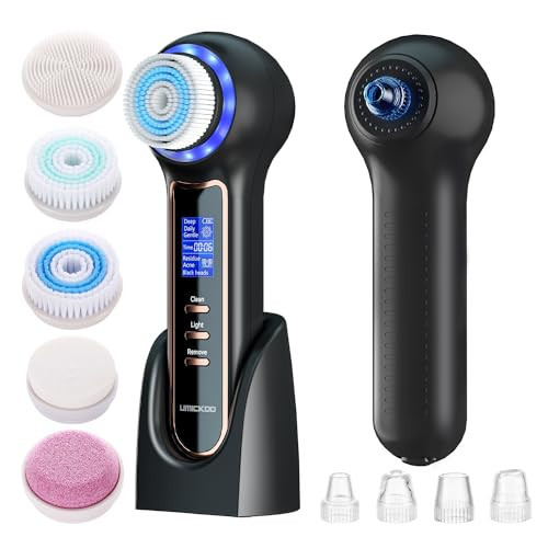 UMICKOO Electric Facial Cleansing Brush with LCD Screen, 3-in-1 Face Scrubber & Optional Blackhead Remover, Rechargeable, IPX7 Waterproof, Gentle Daily & Deep Cleaning for All Skin Types | Amazon (US)