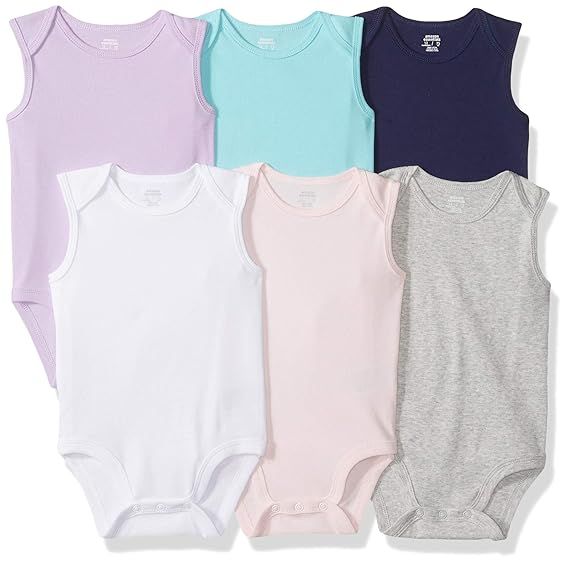 Amazon Essentials Baby Girls 6-Pack Sleeveless Bodysuits | Amazon (US)