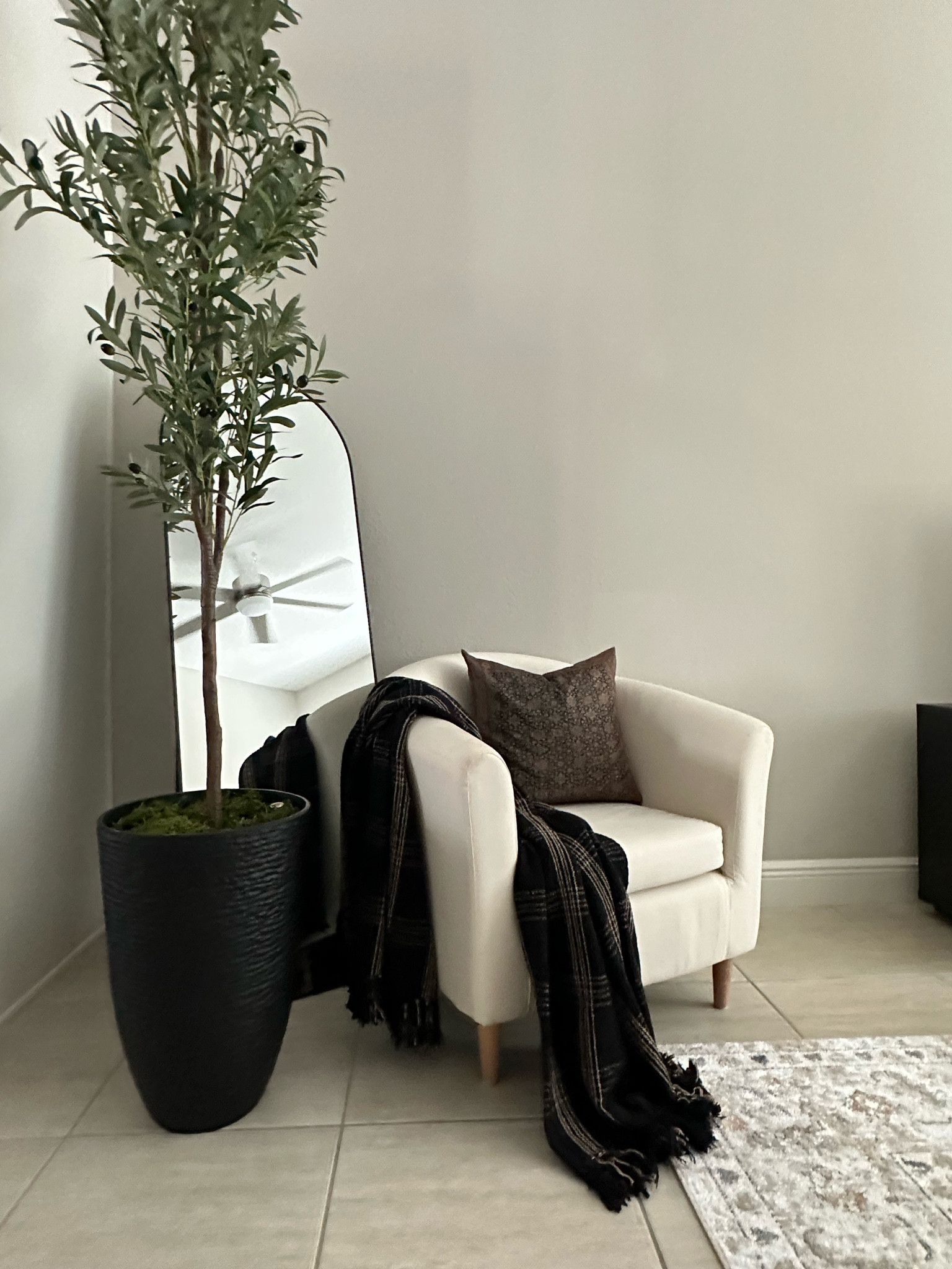 Cozy corner. Mirror envy. Fall season. Rustic Modern design. Neutral home  

#LTKSeasonal #LTKHome #LTKFindsUnder50