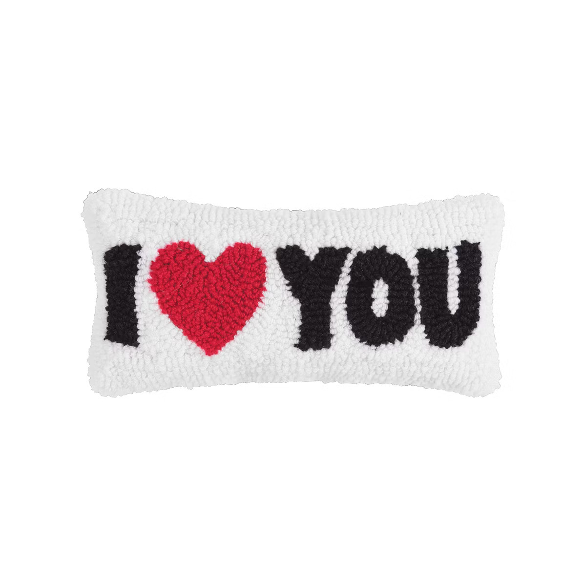 C&F Home "I Heart You" Mini Hooked White Valentine's Day Accent Pillow 6" x 12" | Target