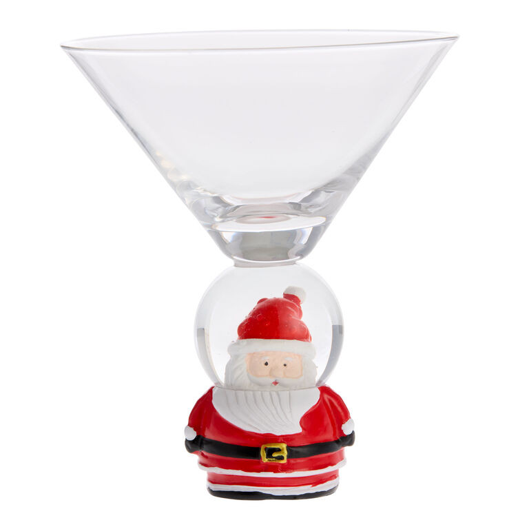 Santa Snow Globe Martini Glass | World Market