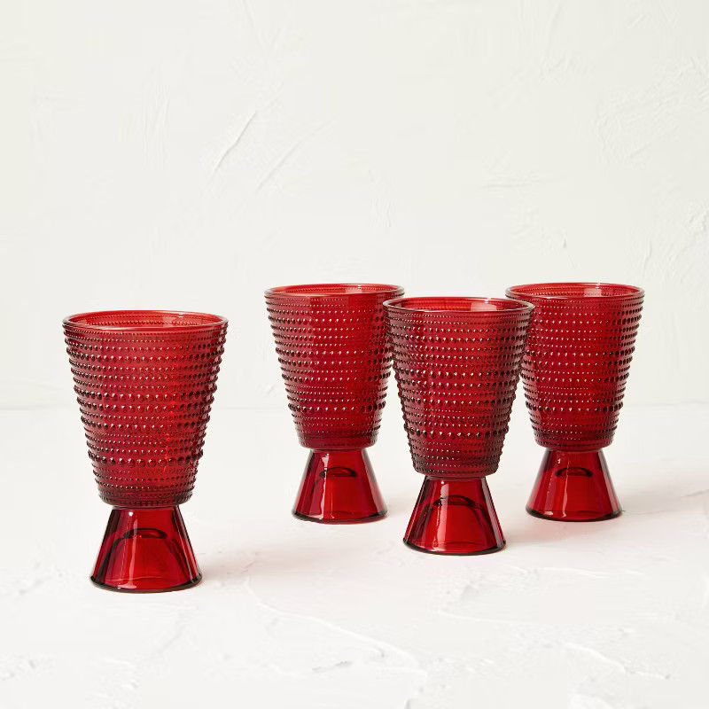 8.5oz 4pk Glass Goblets Red - Opalhouse™ designed with Jungalow™ | Target