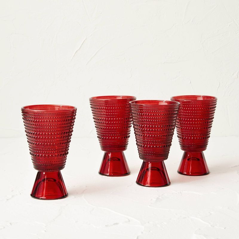 8.5oz 4pk Glass Goblets Red - Opalhouse™ designed with Jungalow™ | Target