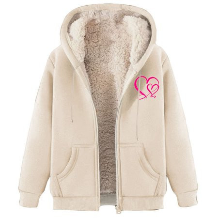 Women Winter Hoodies Fleece Jacket Winter Sherpas Lined Sweatshirt 2024 Winter Warm Sherpas Cardigan Sweater with Pocket Khaki xl | Walmart (US)