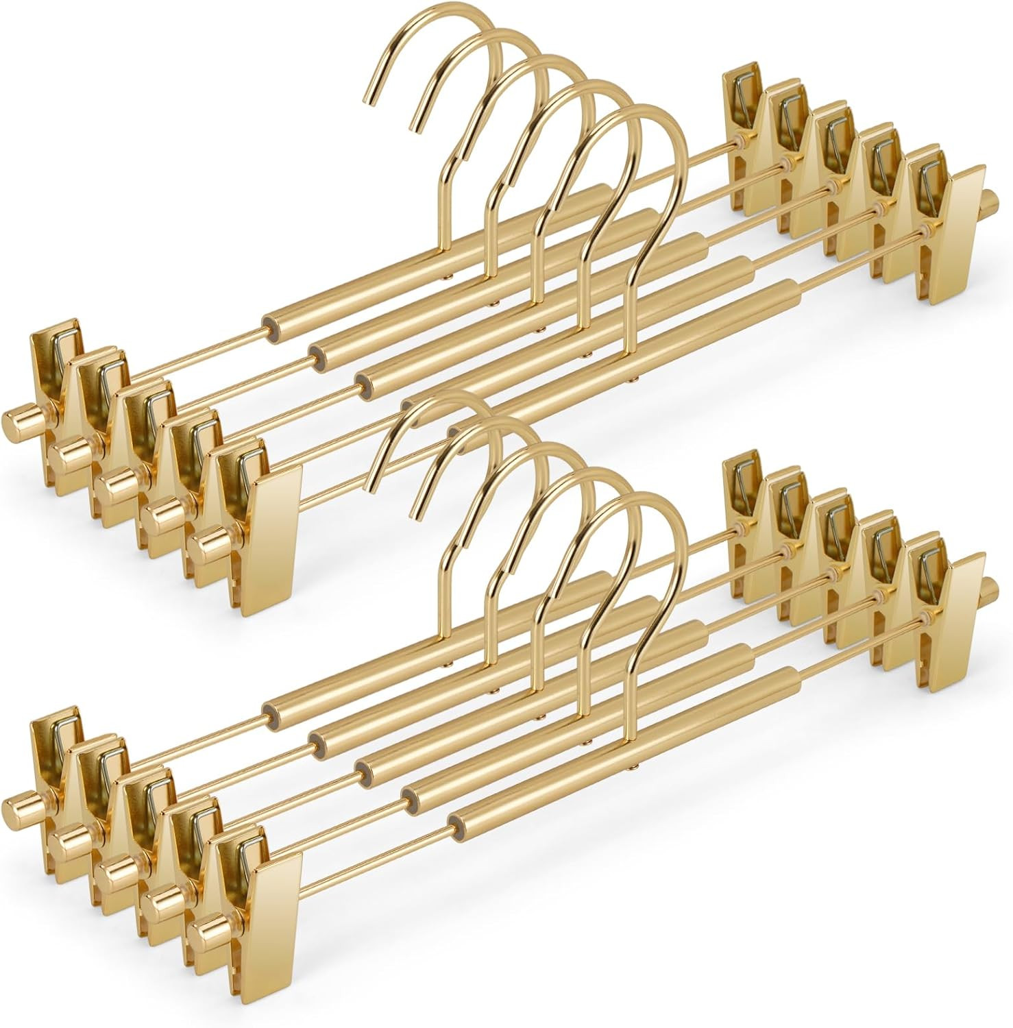 VWV 10-Pack Adjustable Women's Skirt and Pants Hangers, Durable, Space-Saving, Suitable for Jeans... | Amazon (US)