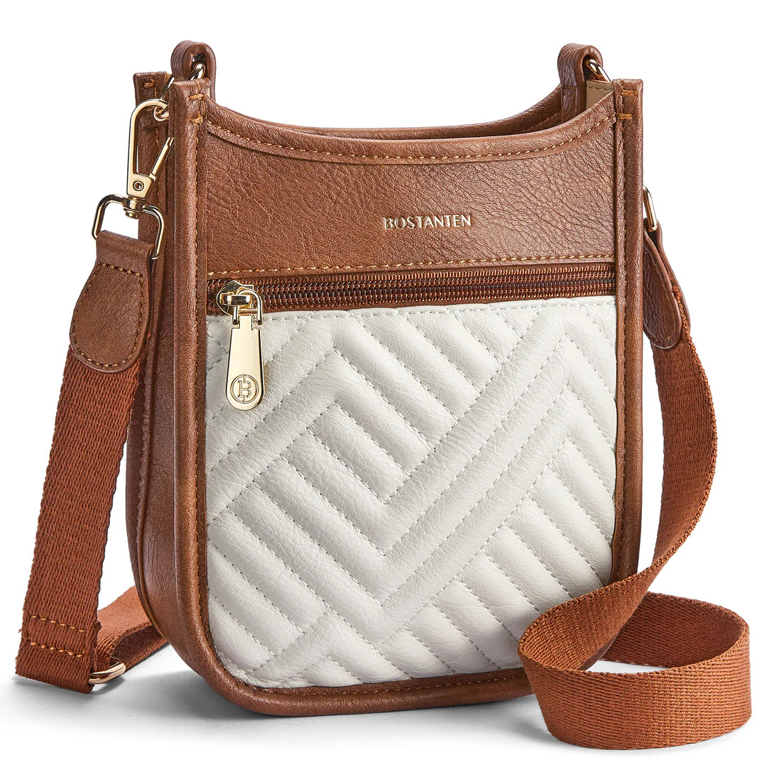 Quilted Leather Crossbody Phone Purse | Bostanten