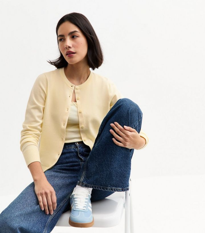 Light Yellow Crew Neck Button Up Cardigan
						
						Add to Saved Items
						Remove from Saved... | New Look (UK)