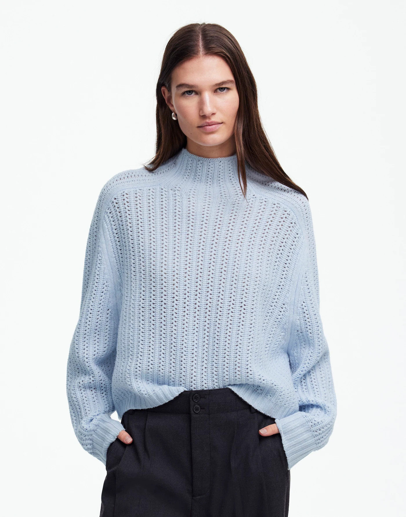Pointelle-Stitch Mockneck Sweater | Madewell | Madewell