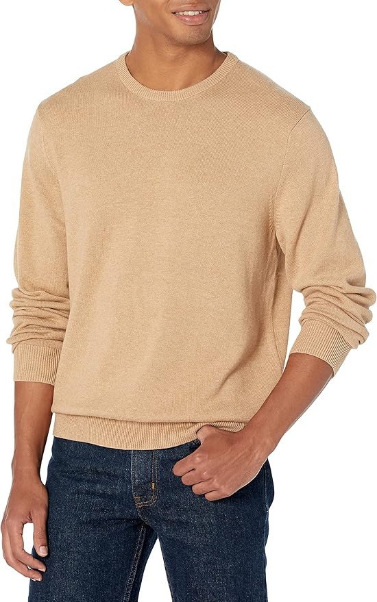 Amazon Essentials Mens Long-Sleeve Crewneck Sweater, 100% Cotton, Big & Tall Options Available | Amazon (US)
