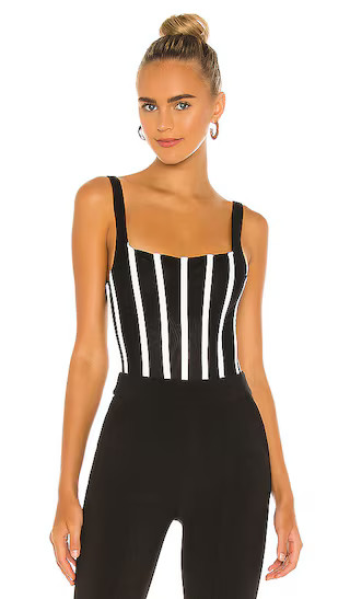Kyanni Bodysuit in Black & White | Revolve Clothing (Global)